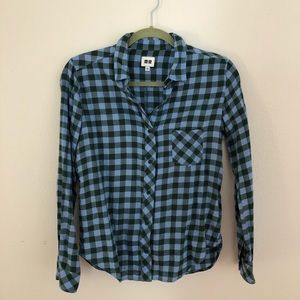 NWOT Uniqlo Blue Green Flannel Size L